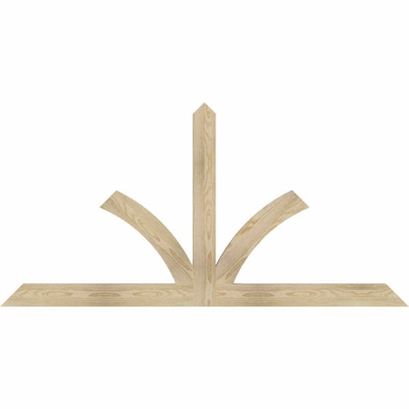 Ekena Millwork Richland Rough Sawn Timber Gable Bracket, Douglas Fir, 72"W x 36"H x 2"D x 4"F, 12/12 Pitch GBW072X36X0204RIC00RDF